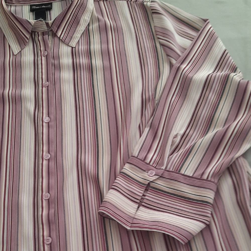 Maggie Barnes Striped Blouse 3X - Picture 5 of 12